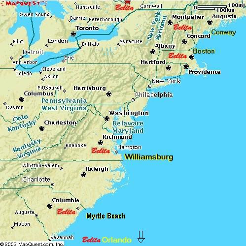 Eastern Seaboard locations